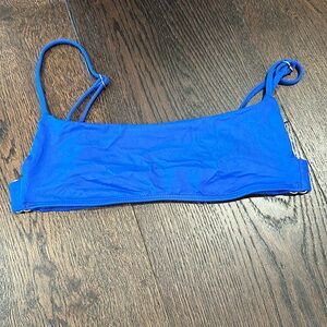 Bright Blue L Space Piper Top with Gold Hardware